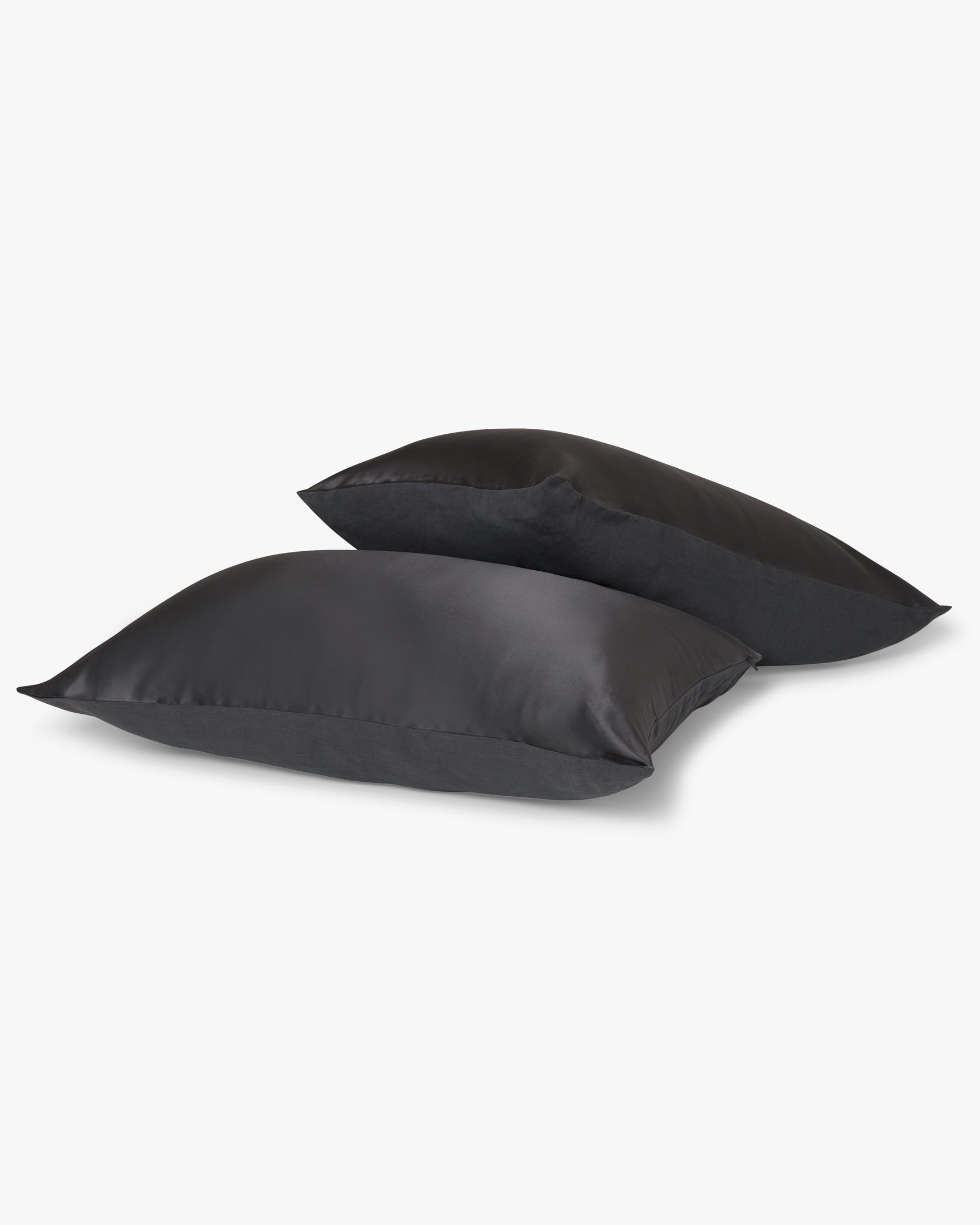 Charcoal Flip Silk Linen Pillowcase