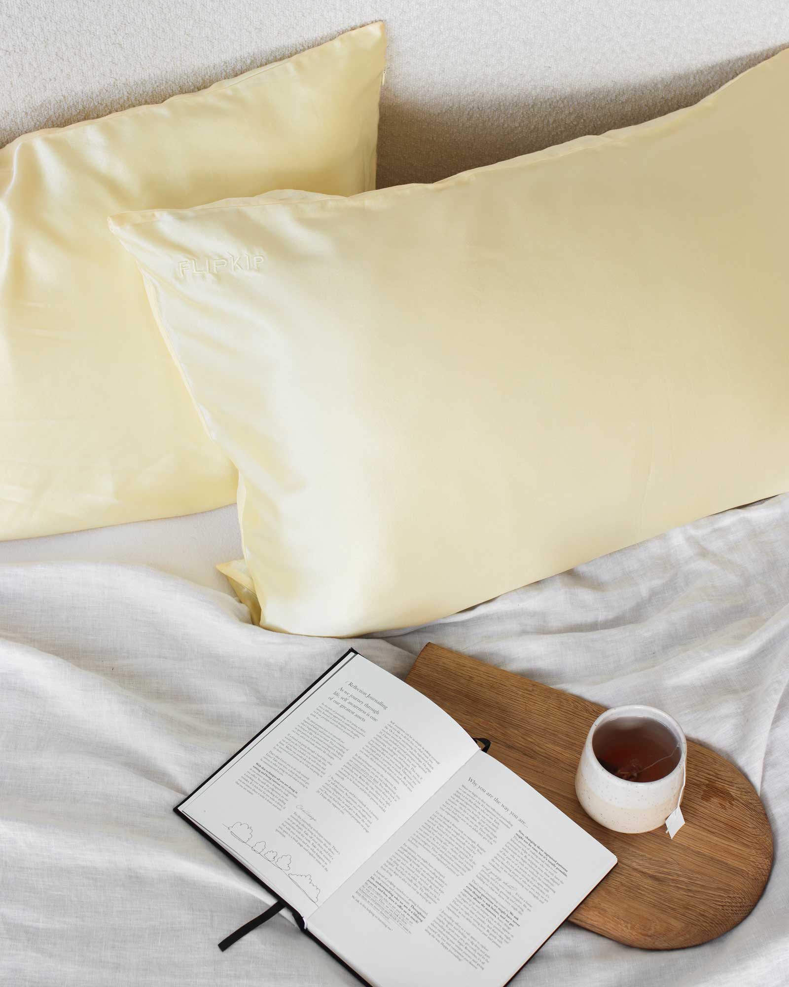 Lemon Butter Flip Silk Linen Pillowcase