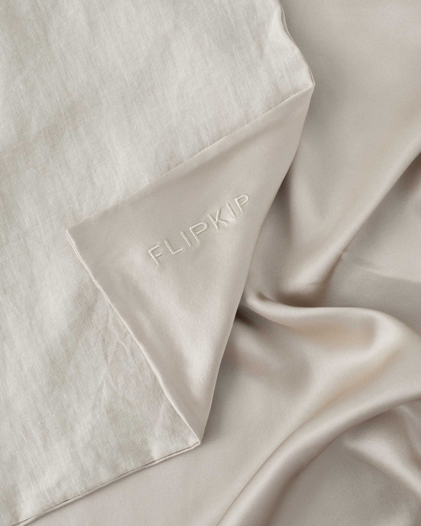 Oat Flip Silk Linen Pillowcase FLIPKIP®