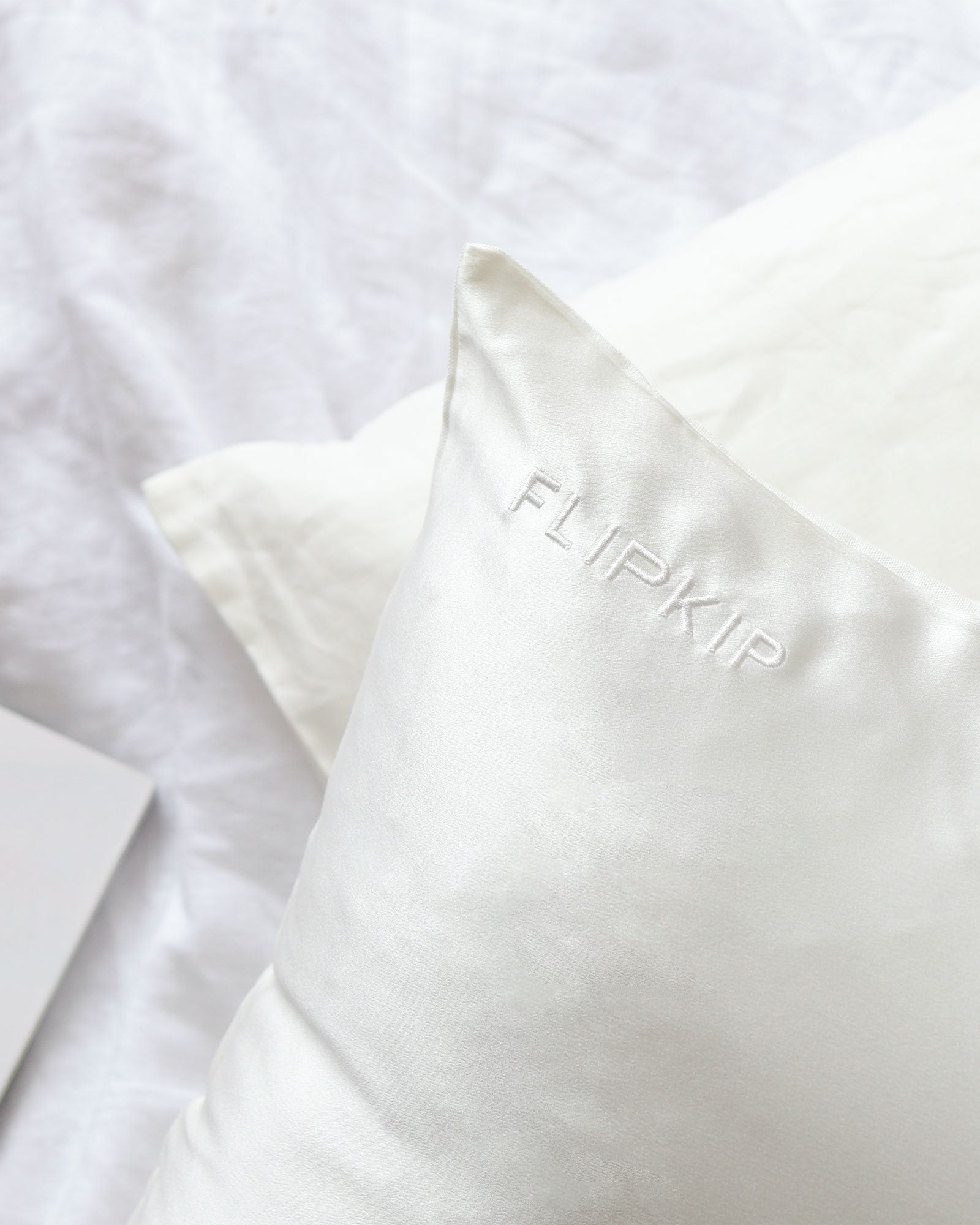 Natural White Flip Silk Linen Pillowcase